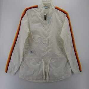 NWT Retro 70s style white Aldi Windbreaker Jacket